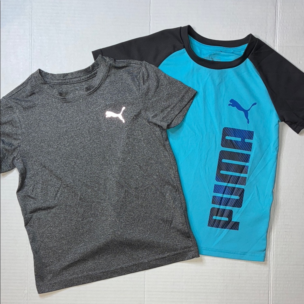 Puma Kids' Charcoal and Aqua Tees